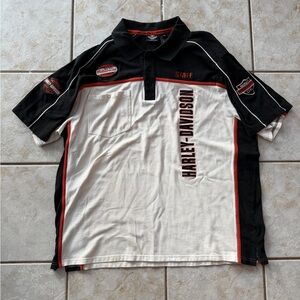 Harley-Davidson Black and Cream Polo Shirt